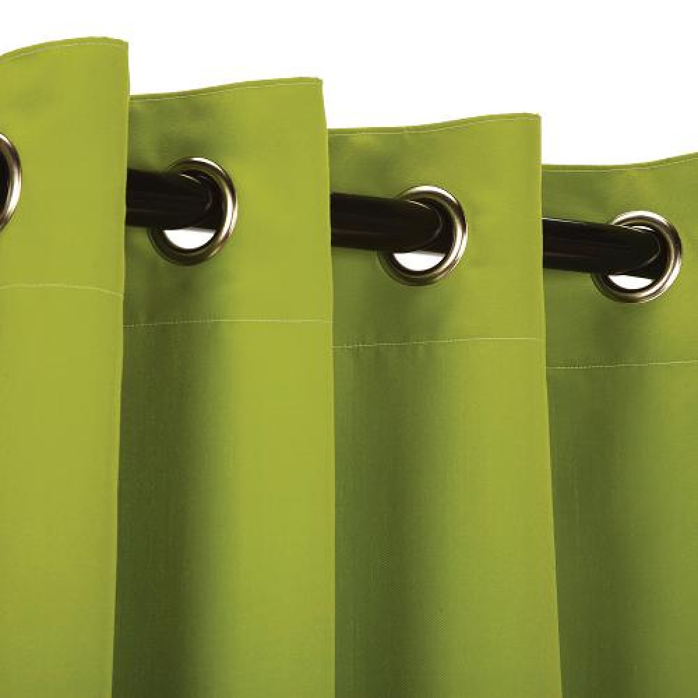 Sunbrella Outdoor Curtain with Stainless Steel Grommets Canvas Macaw Green